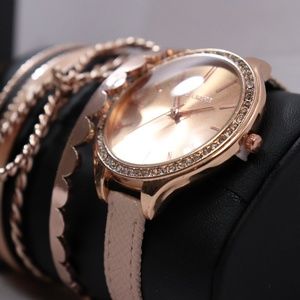 Jessica Carlyle Rose Gold Watch Set